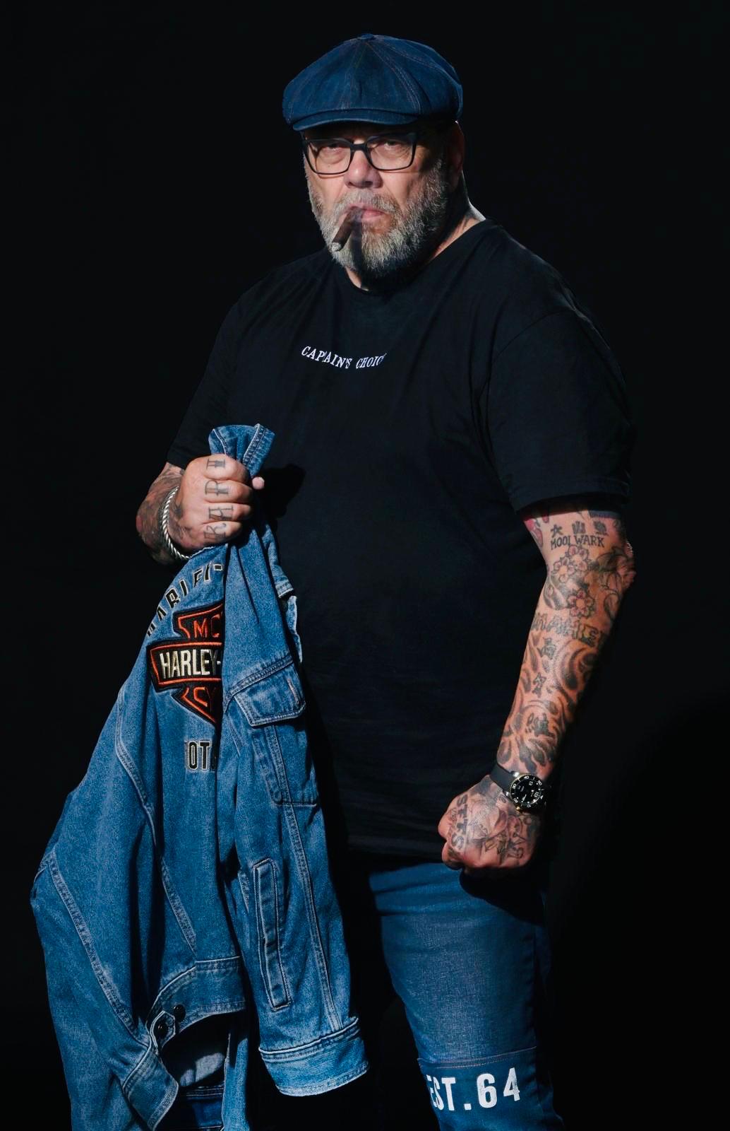 Henk Kuipers met Harley-Davidson denim jack