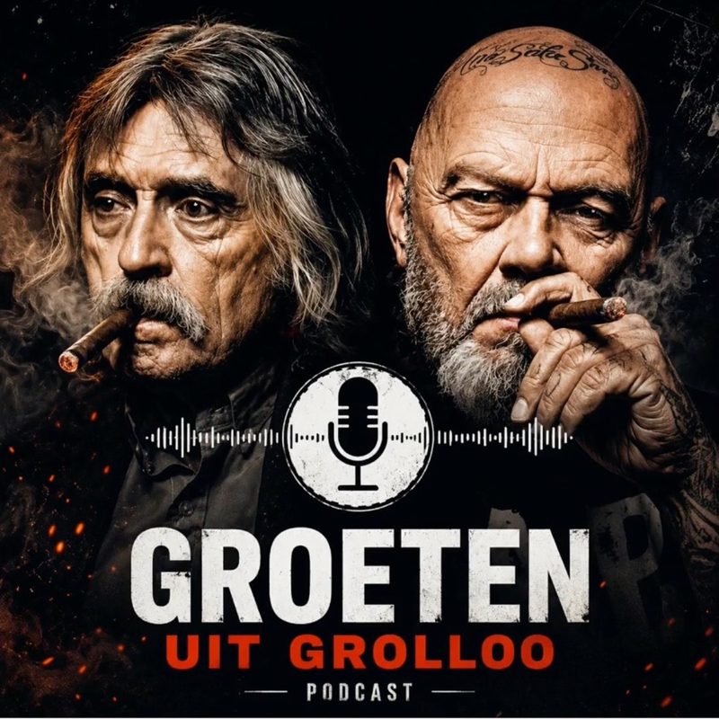 Cover van de podcast Groeten uit Grolloo met Johan Derksen en Henk Kuipers